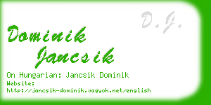 dominik jancsik business card